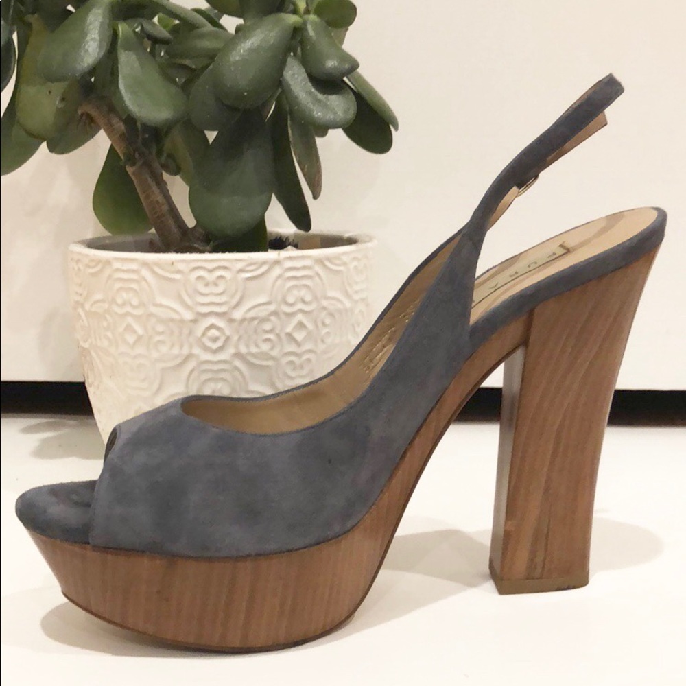 Suede Platform Slingbacks
